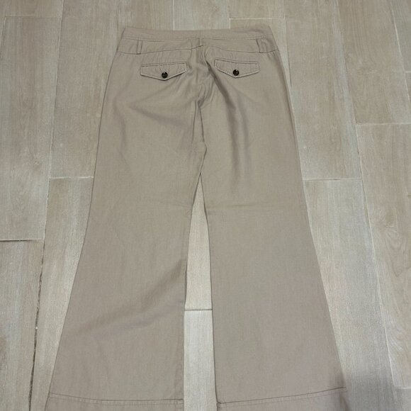 Juniors Womens Charlotte Russe Linen Cotton Low-Rise Flat Front Flared Pants 7 - Picture 7 of 11